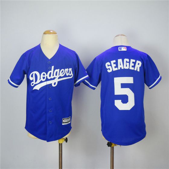 Youth Los Angeles Dodgers 5 Seager Blue MLB Jerseys